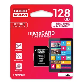 Atminties korta Goodram microSD 128Gb (class 10) + SD adapter