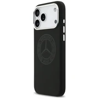Mercedes silikoninis Vintage Logo MagSafe dėklas iPhone 17 Pro Max – juodas