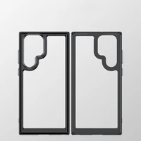 Outer Space dėklas Samsung Galaxy S22 Ultra kietas dangtelis su geliniu rėmu raudona