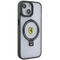 Ferrari FEHMP15SUSCAH iPhone 15 6.1" permatomas kietas dėklas su žiediniu stovu 2023 kolekcija Magnetinis