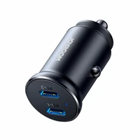 Joyroom JR-CCN06 30W 2x USB-C mini automobilinis įkroviklis metalinis - juodas