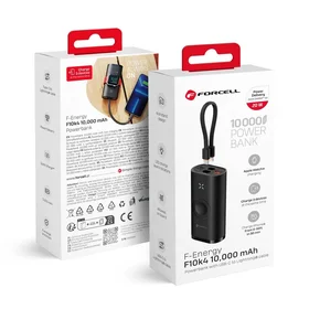 Išorinė baterija Forcell F-Energy F10K4 PD QC3.0 3A 22,5W 10000 mAh su Apple Watch suderinta juoda
