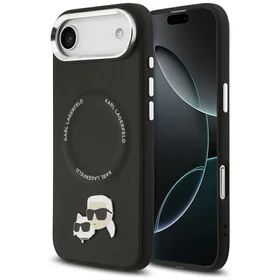 KARL LAGERFELD dėklas telefonui IPHONE 17 Air, suderinamas su magnetiniu MagSafe (KLHMP17MPSMLRKCK, PU K&C PINS) juodas