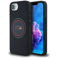 Dėklas telefonui RED BULL tinkleliuotas logotipas ir raudonas žiedas Magnētinis MagSafe Iphone 16e tamsiai mėlynas