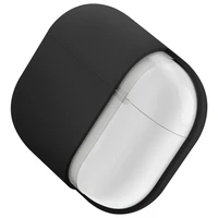 Uniq Nexo AirPods 4 + ausų kabliukų silikoninis dėklas - juodas