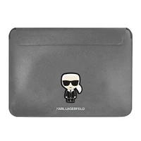 Karl Lagerfeld Saffiano Ikonik Karl dėklas 13-14" nešiojamam kompiuteriui - sidabrinis