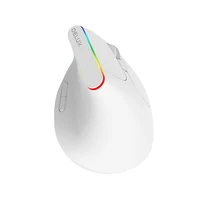 Belaidė vertikali pelė Delux M618C 2.4G 1600DPI RGB (balta)
