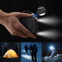 Dudao K11 10000mAh išorinė baterija su įmontuotais kabeliais - juoda