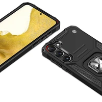 Wozinsky Ring Armor dėklas telefonui Samsung Galaxy S23+ šarvuotas dėklas su magnetiniu laikikliu ir žiedu juodas