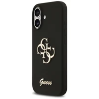 Guess Silicone Big 4G Script dėklas telefonui iPhone 17 juodas
