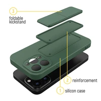 Wozinsky Kickstand Case iPhone 11 Pro Max silikoninis dėklas su stovu pilka