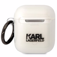 Karl Lagerfeld KLA2HNCHTCT Airpods 1/2 dėklas permatomas Ikonik Choupette