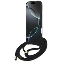 Guess 4G didelio logotipo virvelės kryžminis dėklas iPhone 17 Pro Max - rudas