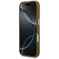 Guess Trikampio logotipo magnetinis dėklas iPhone 17 - rudas