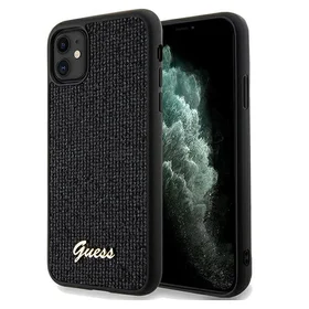 Guess Disco Metalinis užrašas dėklas telefonui iPhone 11 / Xr - juodas