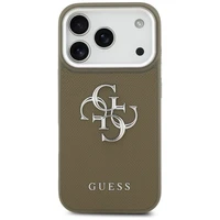 GUESS dėklas telefonui IPHONE 17 Pro suderinamas su Magnetine GUHCP17LPG4SMCEW (Grained PU W/ Big 4G Classic Logo) ruda