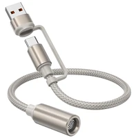 Kabelis USB A / USB C į cigarečių žiebtuvėlį Hoco 0,3 m UA38B auksinis