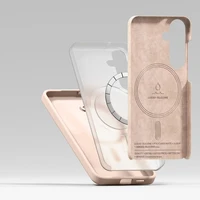 Ringke silikoninis magnetinis dėklas telefonui Samsung Galaxy S25+ - rožinis