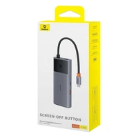 USB HUB 6in1 Baseus Metal Gleam Series II USB-A/USB-C/USB-C PD/HDMI/RJ45 - juodas