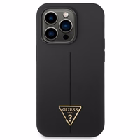 Guess GUHCP14LSLTGK iPhone 14 Pro 6.1 "juodas/juodas kietas dėklas Silikoninis Triangle