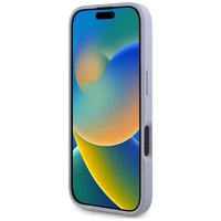 Guess karšto spaudimo 4G rašto trikampio metalo logotipo dėklas telefonui iPhone 16 - violetinė