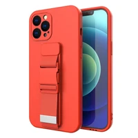 Rope Case Silikoninis dėklas su virvele ir pinigine Redmi Note 11 Pro - raudonas