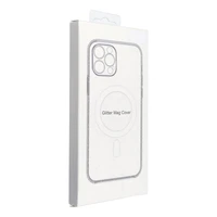 Dėklas telefonui MAG COVER su kameros apsauga, suderinamas su MagSafe IPHONE 16 PRO, skaidrus glitter