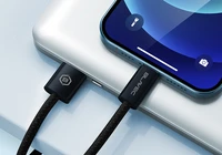 Blavec Kabelis Candy pintas - USB į Lightning - 2,4A 1 metras Apple CarPlay (CCA-UL24B10) juodas