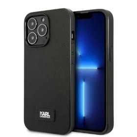 Karl Lagerfeld KLHCP13XSFMP2K Dėklas telefonui iPhone 13 Pro Max 6.7" - juodas (m) Saffiano Plaque