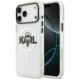 Karl Lagerfeld IML Karl Eskizas Logotipas Magnetinis dėklas telefonui iPhone 17 Pro Max - skaidrus