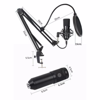 ART kondensatorinis mikrofonas su štaltu su diafragma AC-03 juodas