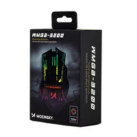 Wozinsky WMGB-3200 belaidė optinė žaidimų pelė su įmontuotu įkraunamu akumuliatoriumi 3200 DPI su RGB apšvietimu - Juoda