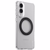 CARE by PanzerGlass Funkcinis juodas dėklas su stovu ir QI Samsung Galaxy S25 Edge - skaidrus