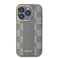 DKNY Odinis languotas mono raštas magnetinis iPhone 15 Pro Max dėklas - smėlinis