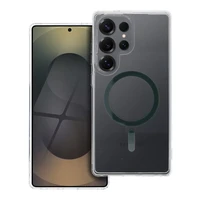 Drop Glue Spalvingas Žiedas Magnetinis Dėklas suderinamas su MagSafe SAMSUNG S25 ULTRA tamsiai žalias