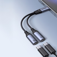 Joyroom SY-C03 USB-C į 2x USB-C 2-in-1 DAC adapteris - juodas