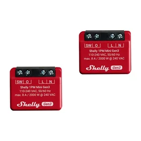 Shelly 1PM Mini Gen3 2 vnt. valdiklių rinkinys, WiFi/Bluetooth