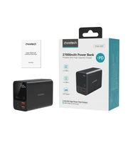 Išorinė baterija Choetech B635BK USB-A / USB-C 22,5W 27000mAh (juoda)