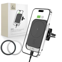 Tech-Protect CW19 MagSafe magnetinis automobilinis laikiklis su 15W indukciniu įkrovikliu oro angai - juodas