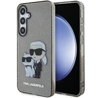Karl Lagerfeld KLHCS24MHNKCTGK S24+ S926 juodas/juodas kietas dėklas Blizgučiai Karl&Choupette