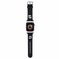 Karl Lagerfeld 3D Rubber Karl&Choupette Heads dirželis for Apple Watch 42/44/45/49mm - juodas