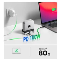 "Orico MiniDock 10-in-1" doko stotis su SSD kietojo disko įkrova - sidabrinė