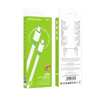 Borofone Kabelis BX89 Union - Type C į Type C - PD 60W 1 metras baltas-žalias