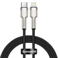 Baseus Cafule serijos metalinis duomenų USB-C / Lightning 20W PD kabelis 1 m - juodas
