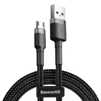 Baseus kabelis Cafule USB - microUSB 0,5 m 2,4A pilkas-juodas
