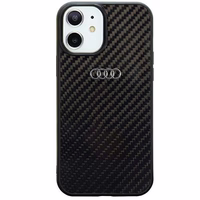 Audi anglies pluošto iPhone 11 / Xr 6.1" juodas/juodas kietas dėklas AU-TPUPCIP11-R8/D2-BK