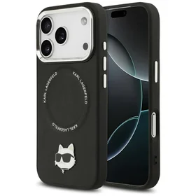 Karl Lagerfeld Choupette Pin Magnetinis dėklas telefonui iPhone 17 Pro Max - juodas