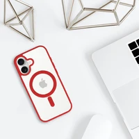 Akrilo spalvos Magnetinis dėklas telefonui Iphone 17 raudonas