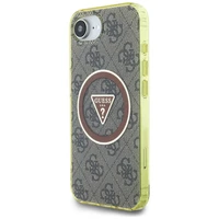 Guess IML Metal Glitter 4G Circle Triangle Magnetinis dėklas telefonui iPhone 16e - rudas