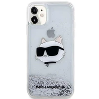 Karl Lagerfeld KLHCN61LNCHCS iPhone 11/XR sidabrinis/sidabrinis kietas dėklas Blizgantis Choupette Galva
